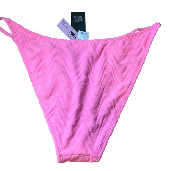 Wild Fable Women's Pink Terry Wavy Textured Bikini Bottom - Size XL - NWT - Picture 8 of 9
